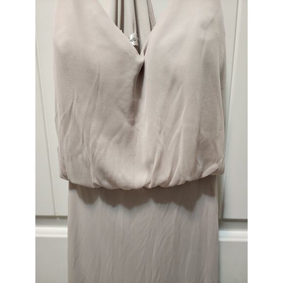 Alfred Sung Bridesmaid Dress Biege Sleeveless Long Formal Size 4 - Picture 3 of 11